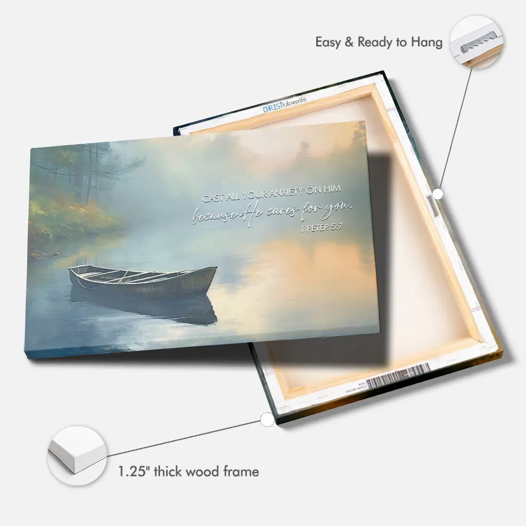 1 Peter 5:7 Cast All Your Anxiety on Him Wall Art Canvas