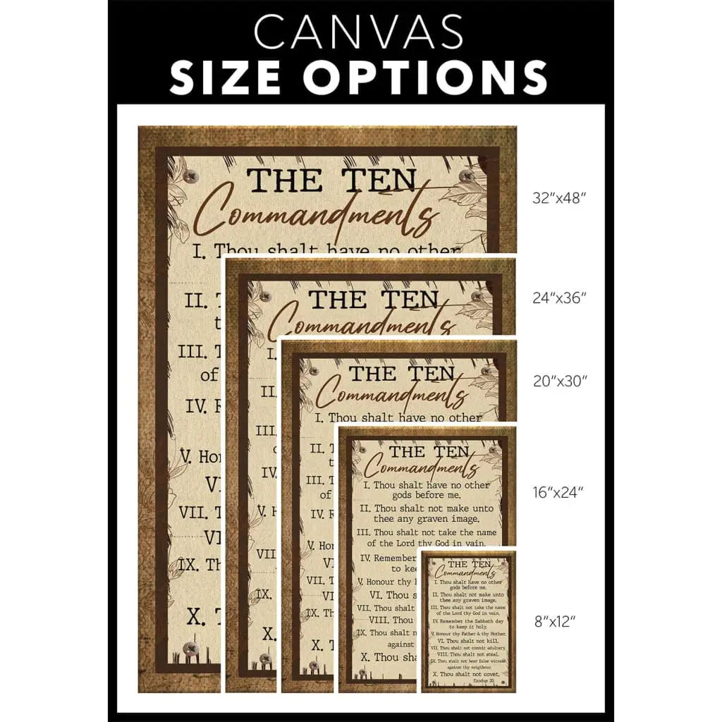10 Commandments Wall Art Canvas