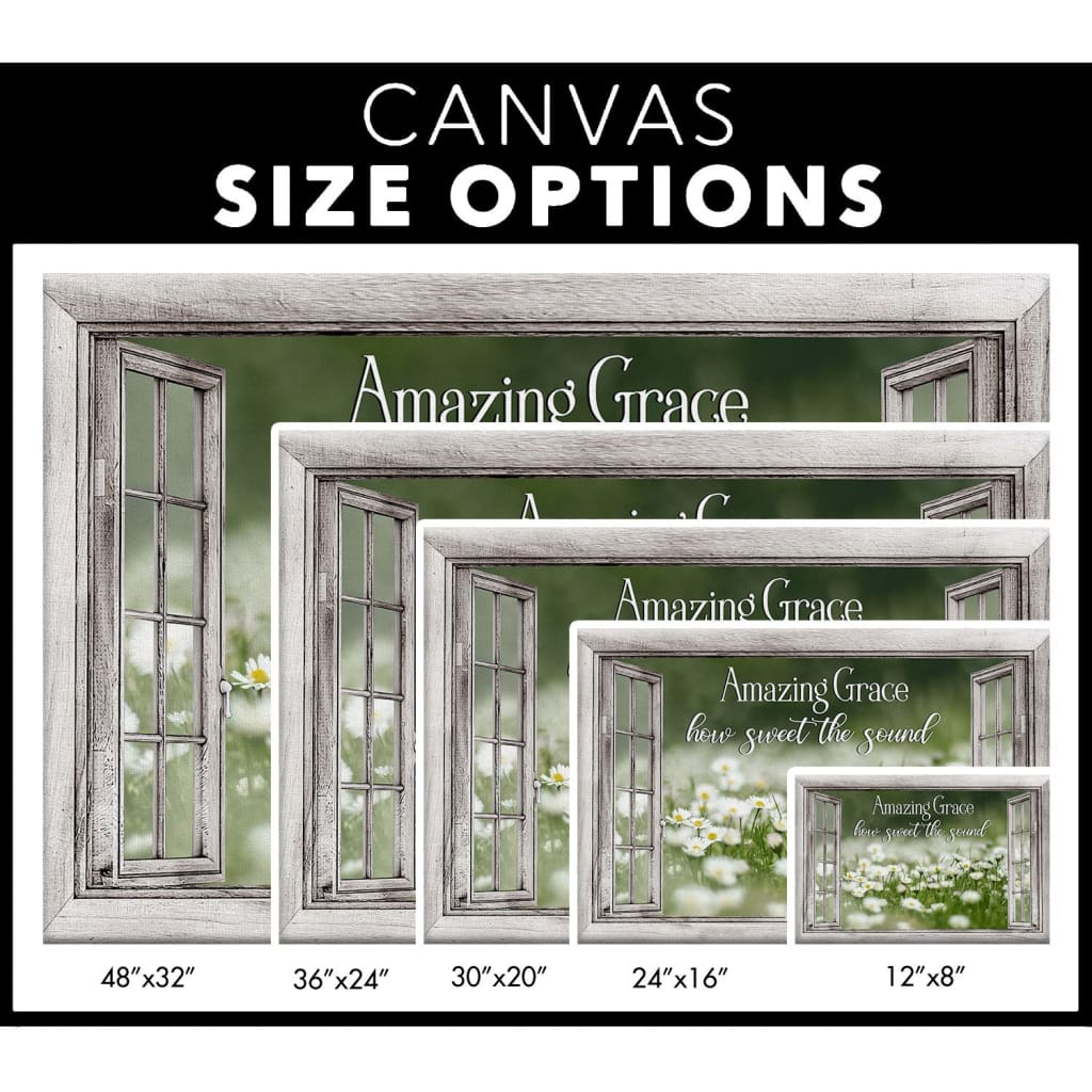 Amazing Grace Wall Art: Amazing Grace How Sweet The Sound Canvas, Daisy Paintings