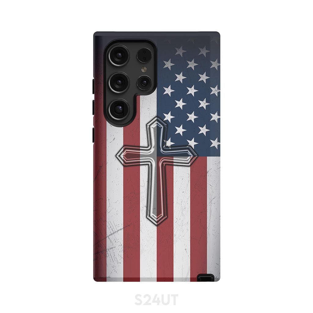 American Flag Cross Phone Case