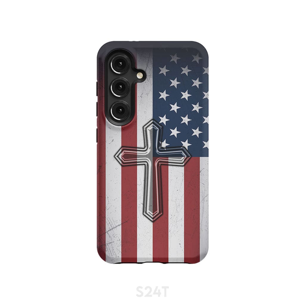 American Flag Cross Phone Case