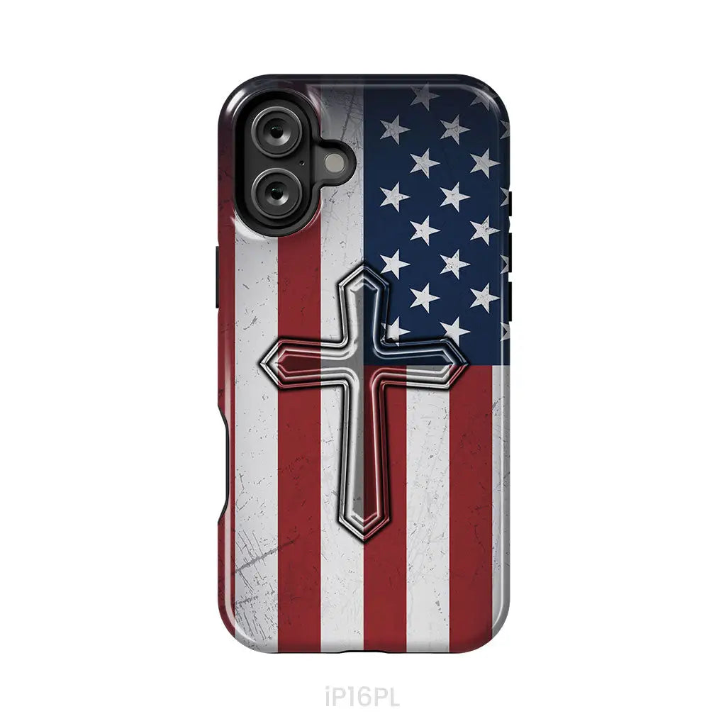 American Flag Cross Phone Case