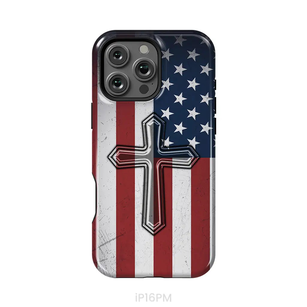 American Flag Cross Phone Case