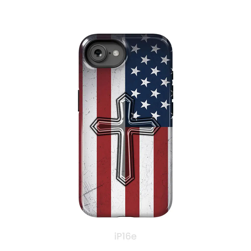American Flag Cross Phone Case
