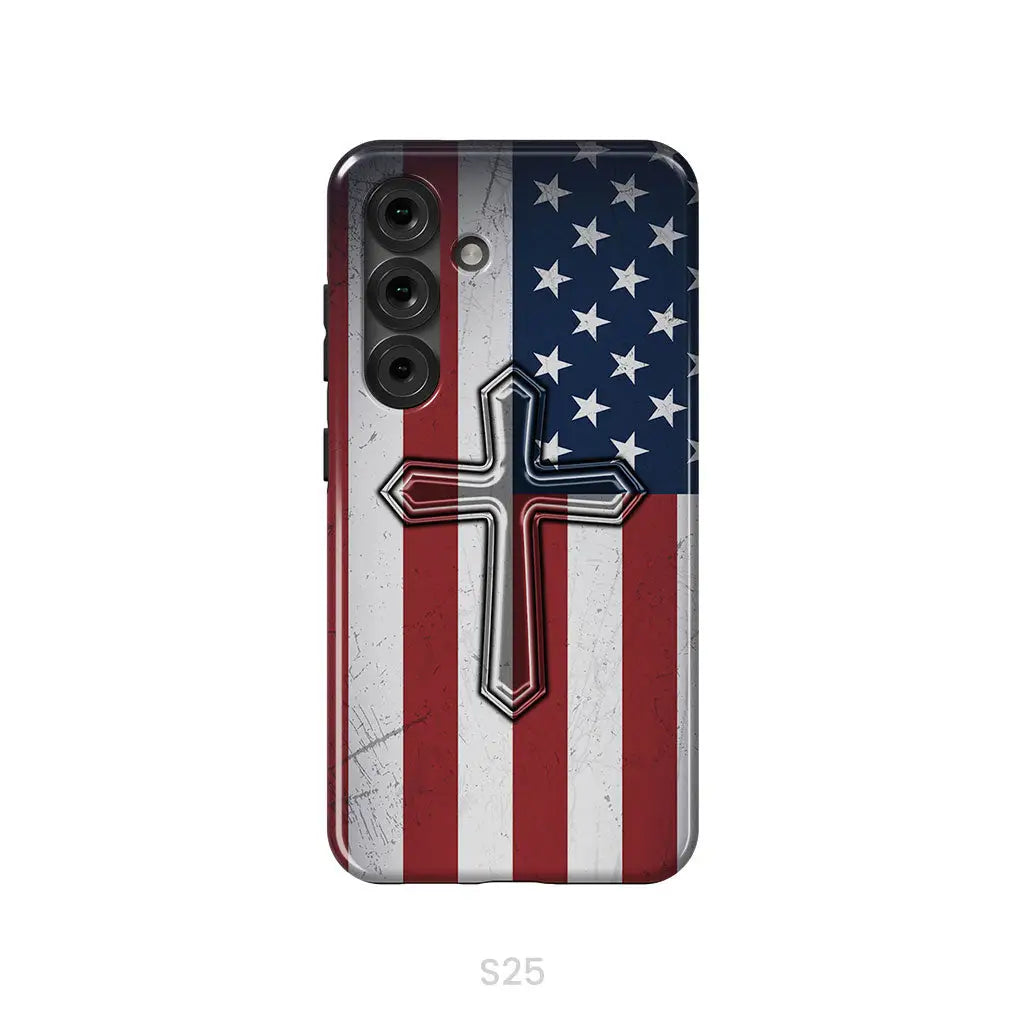 American Flag Cross Phone Case