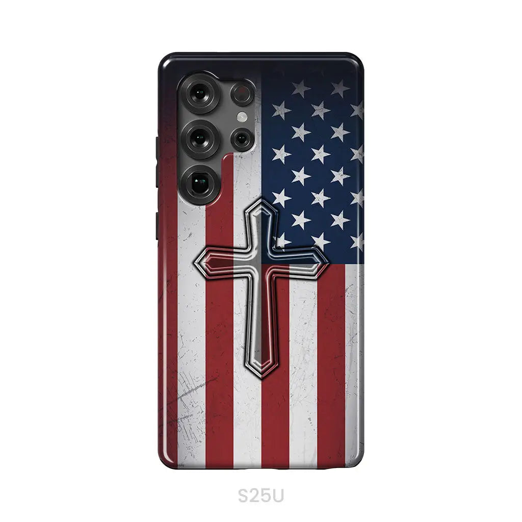 American Flag Cross Phone Case