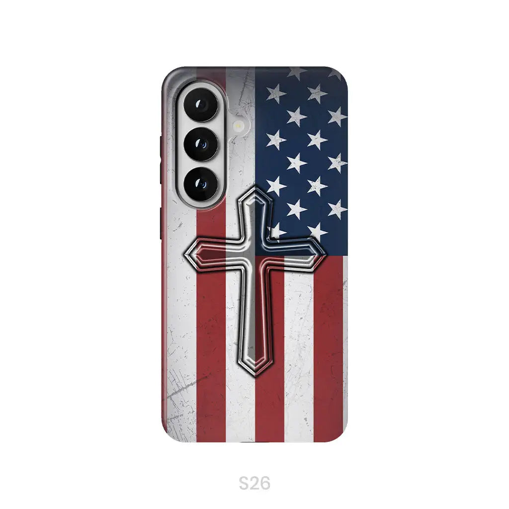 American Flag Cross Phone Case