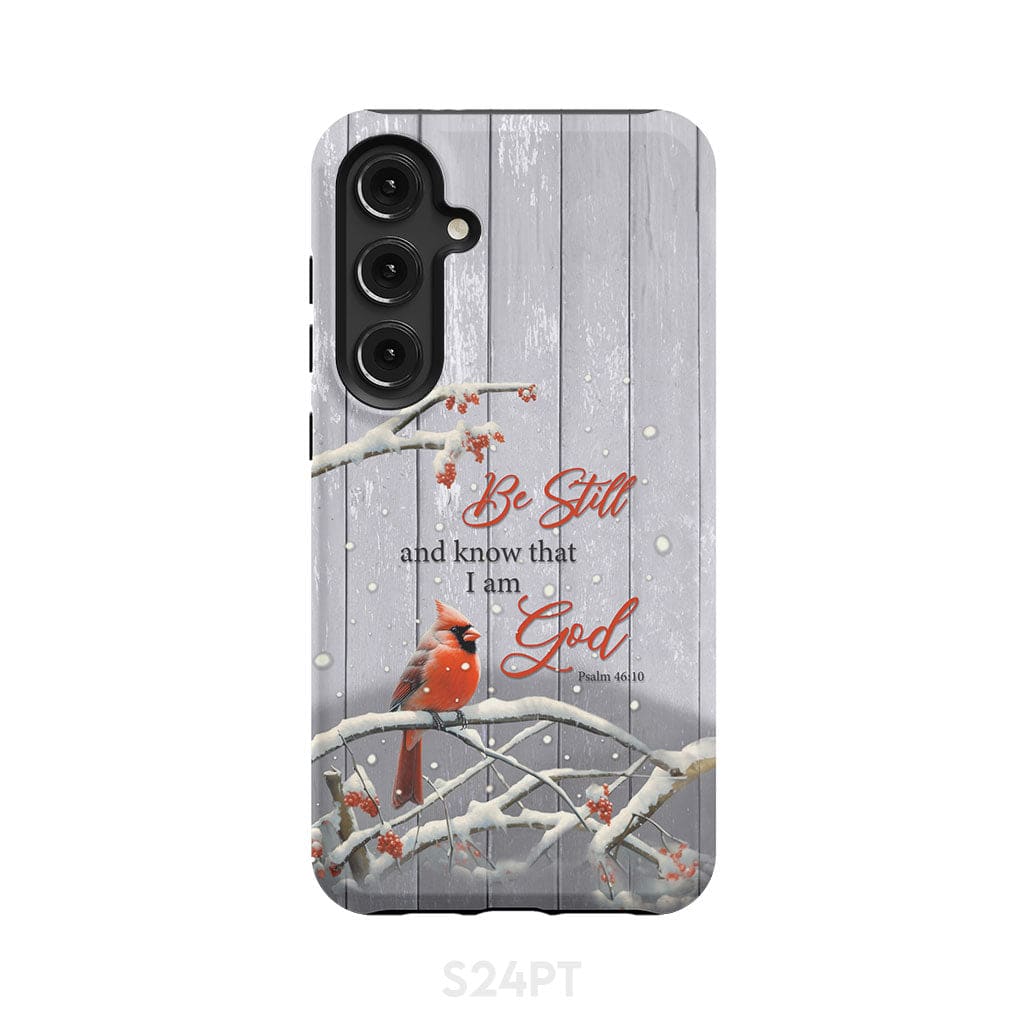 Be Still and Know Psalm 46:10, Cardinal, Christmas Phone Case