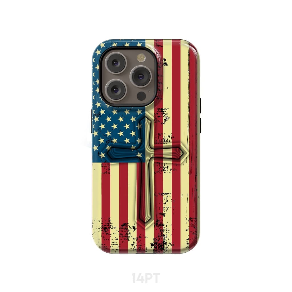 Beautiful American Flag cross phone case