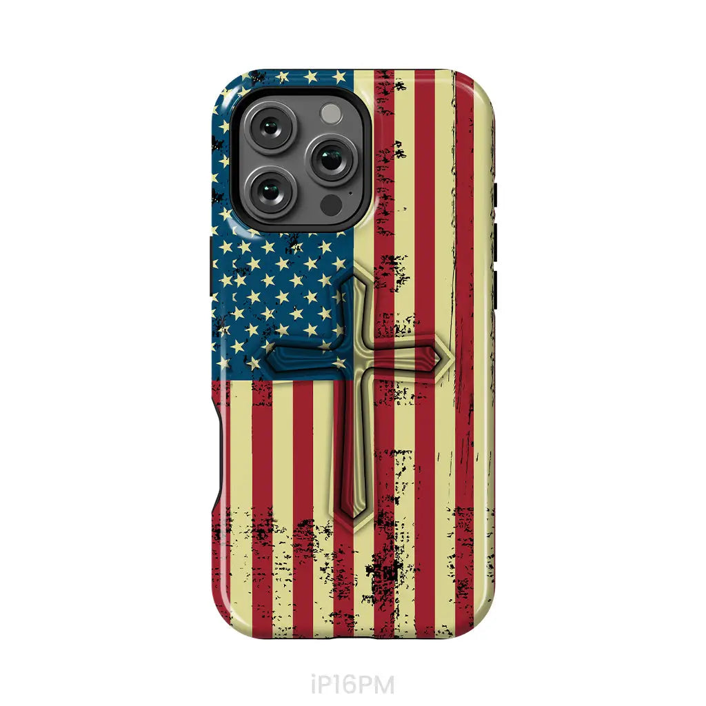 Beautiful American Flag cross phone case
