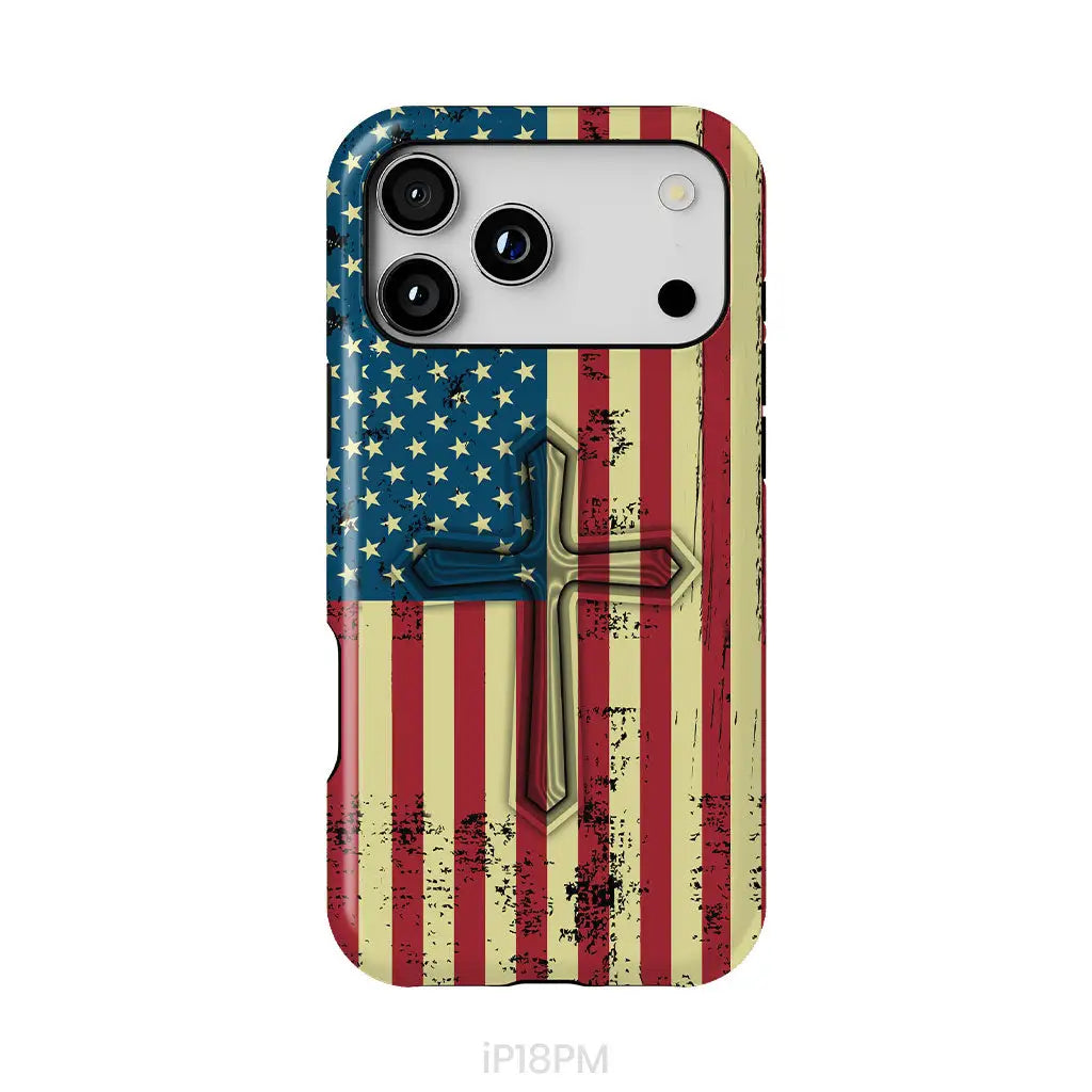 Beautiful American Flag cross phone case