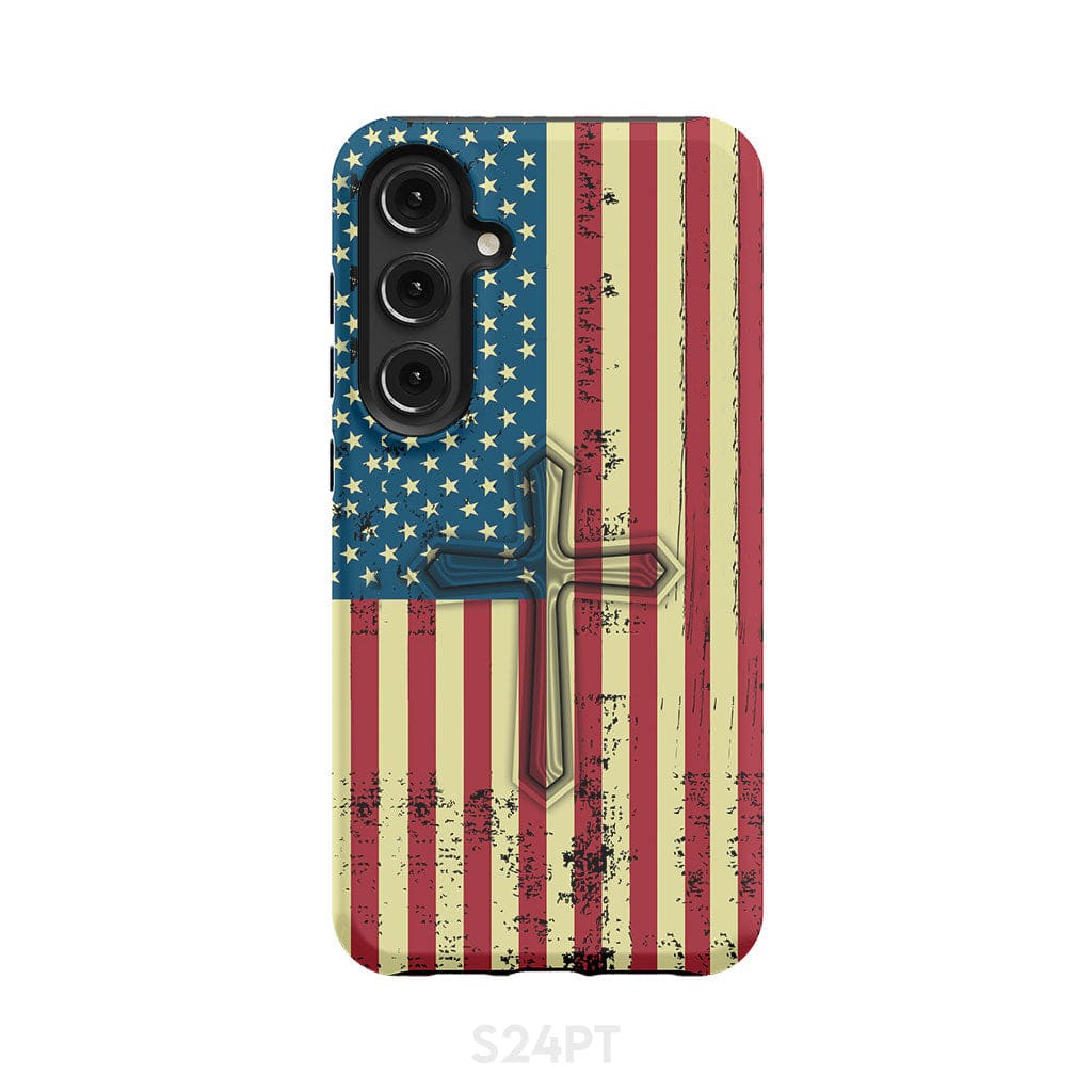 Beautiful American Flag cross phone case