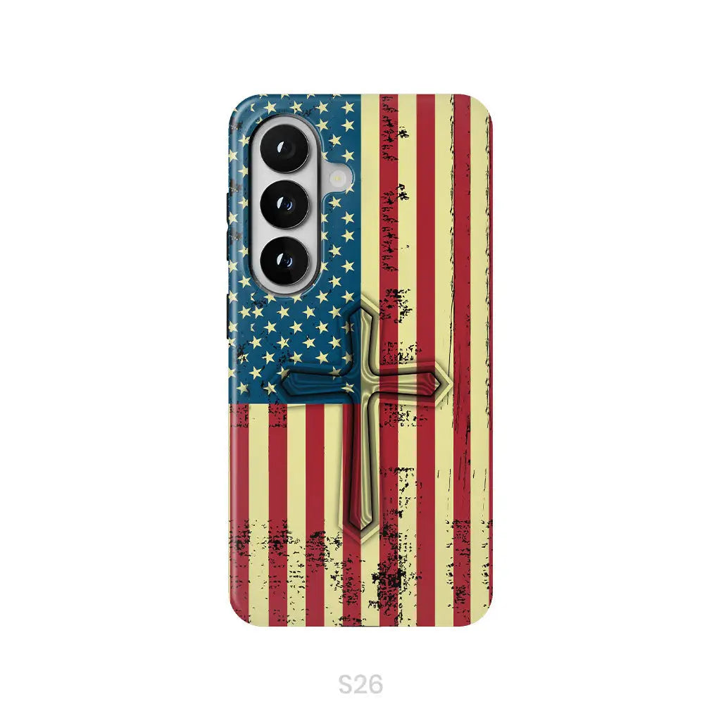 Beautiful American Flag cross phone case