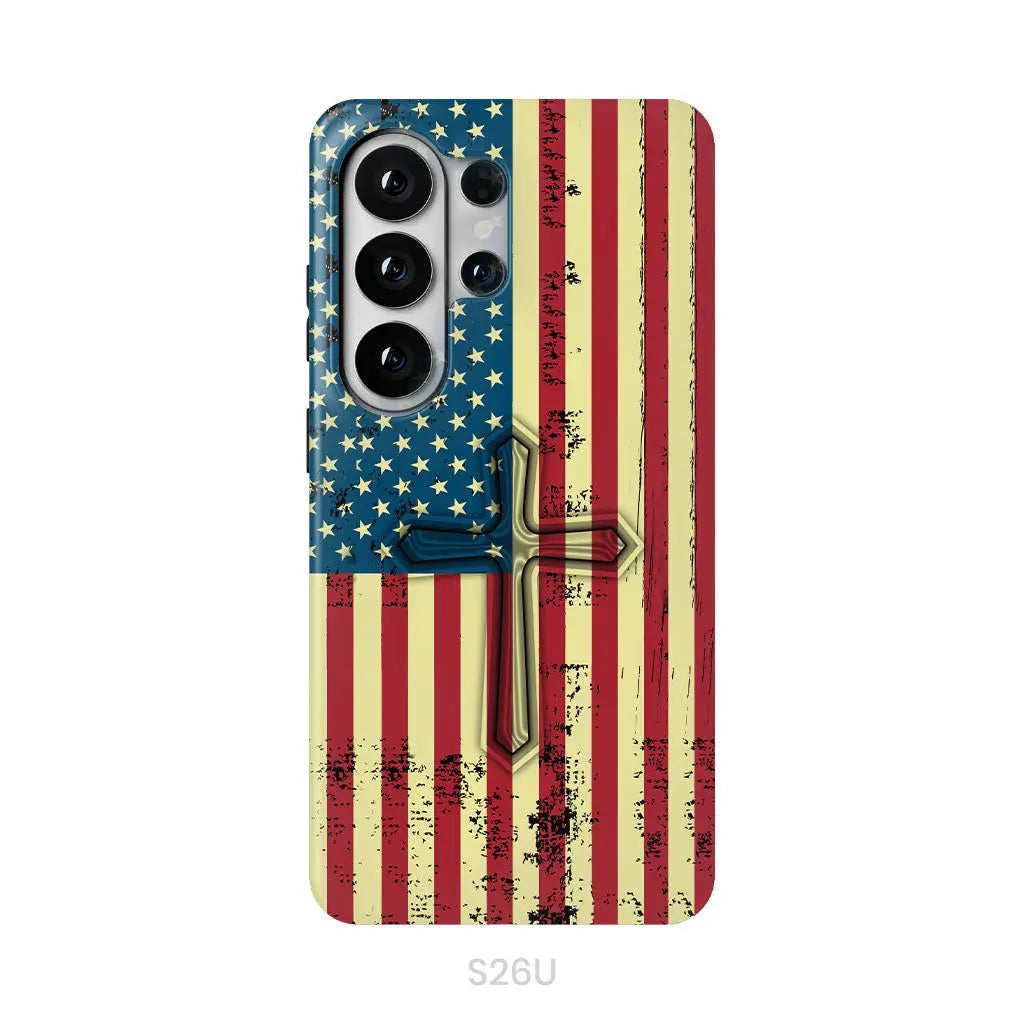 Beautiful American Flag cross phone case