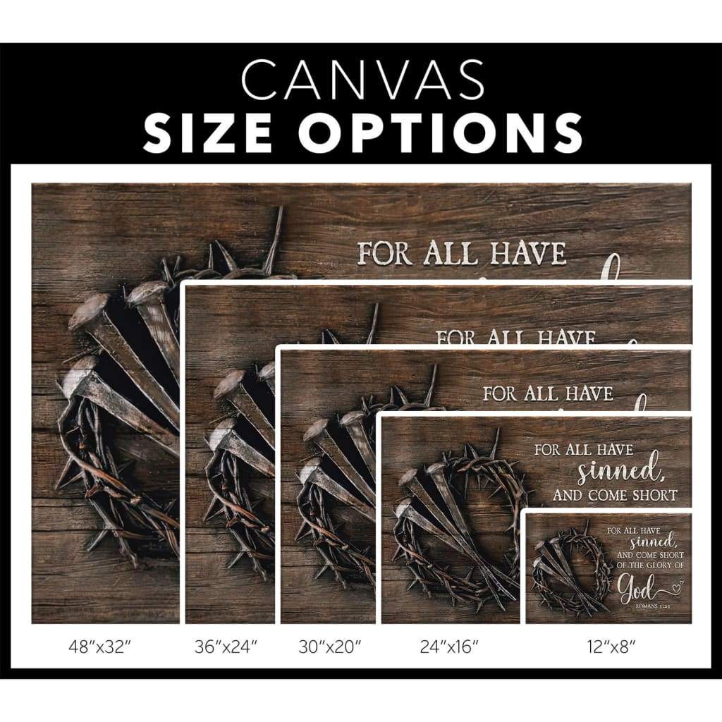 Bible Verse Wall Art: For All Have Sinned KJV Romans 3:23 Canvas Print