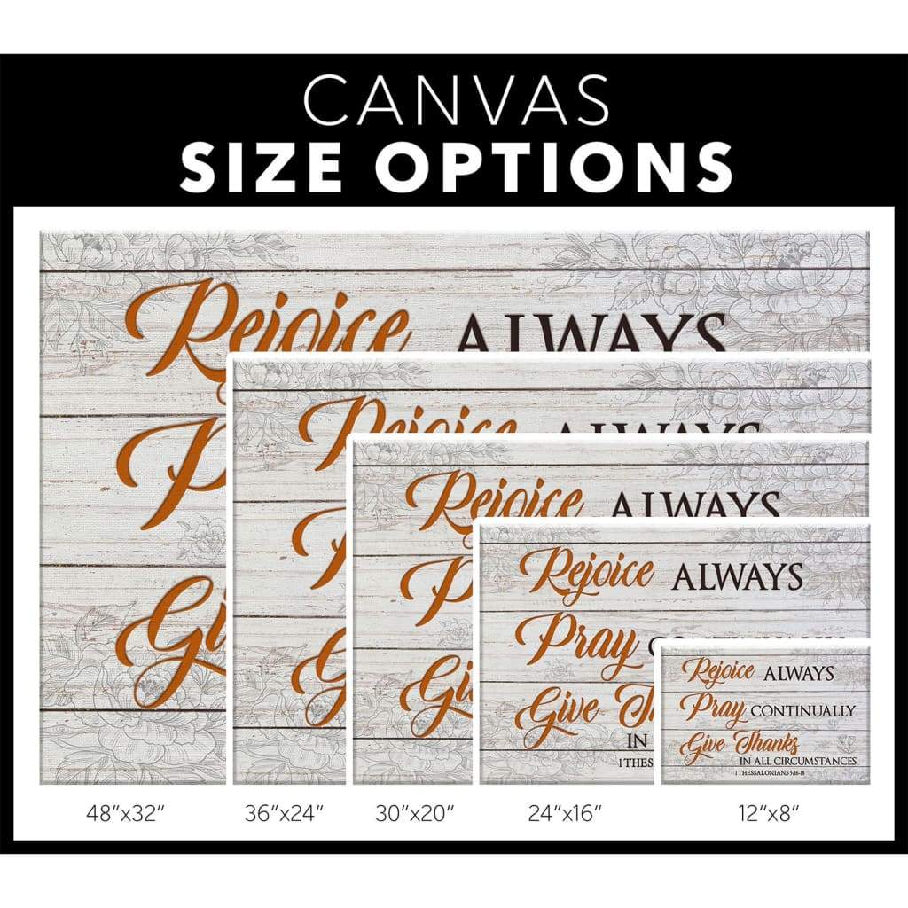 Rejoice Always, Pray Continually, Give Thanks – Bible Verse Wall Art Canvas Print