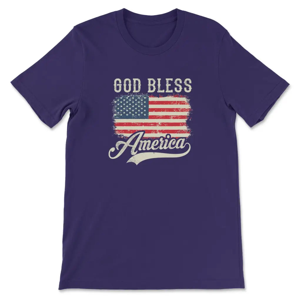 God Bless America, American Flag, Christian Patriotic T-shirt