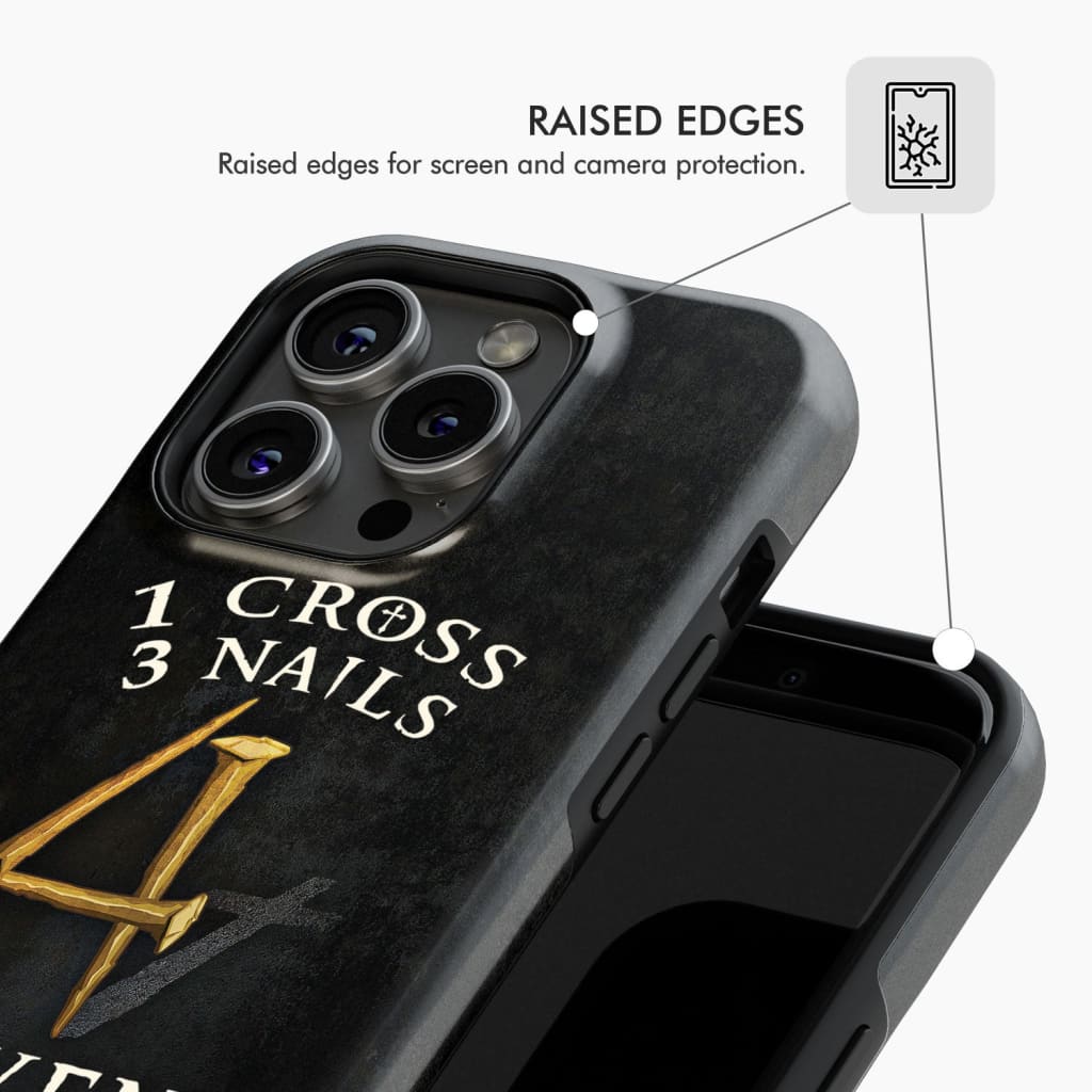Christian phone cases: 1 Cross 3 Nails 4Given phone case, Christian gifts