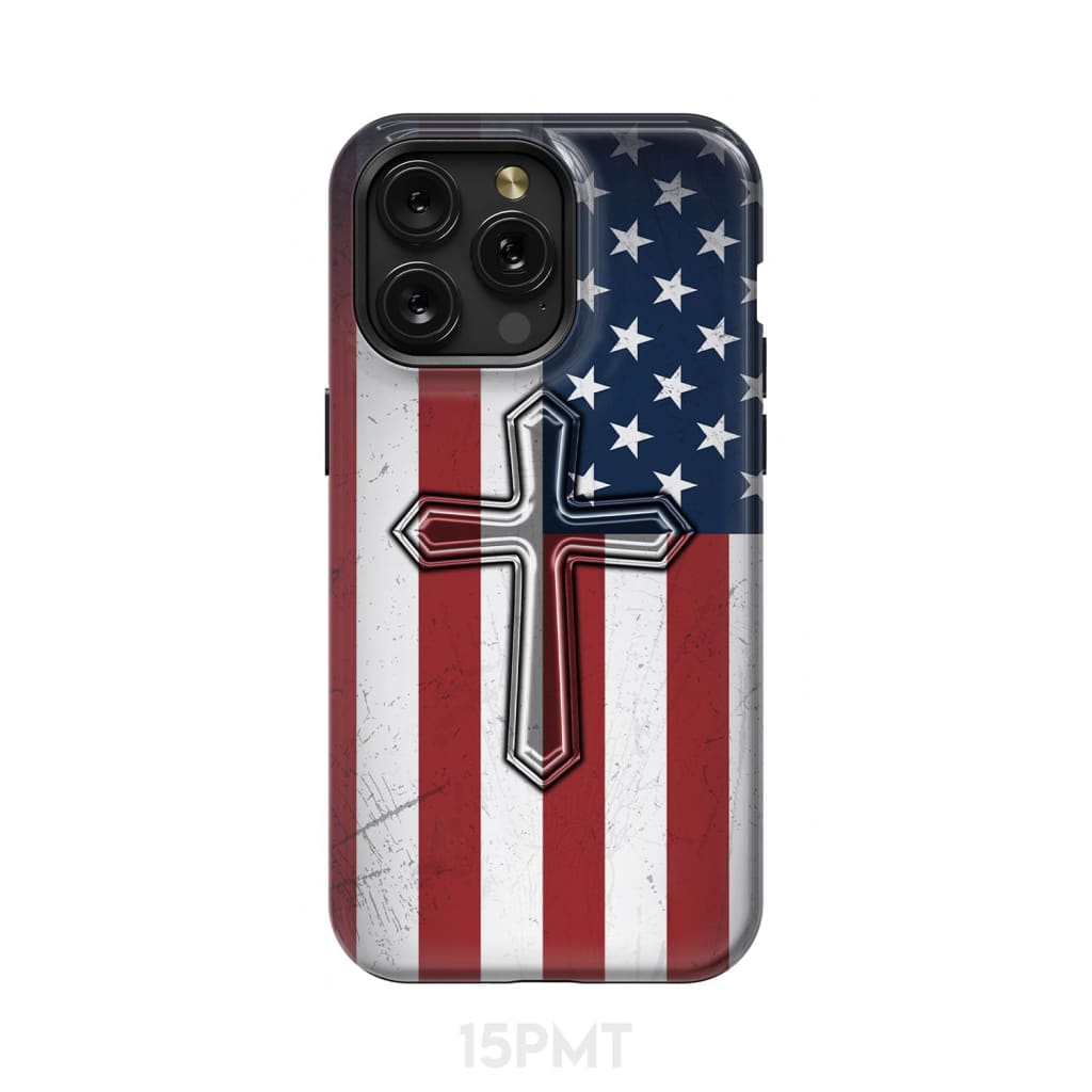 American Flag Cross Phone Case