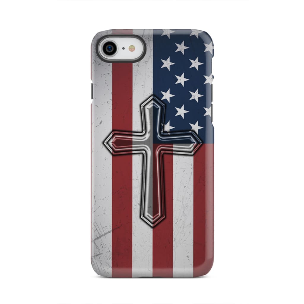 American Flag Cross Phone Case