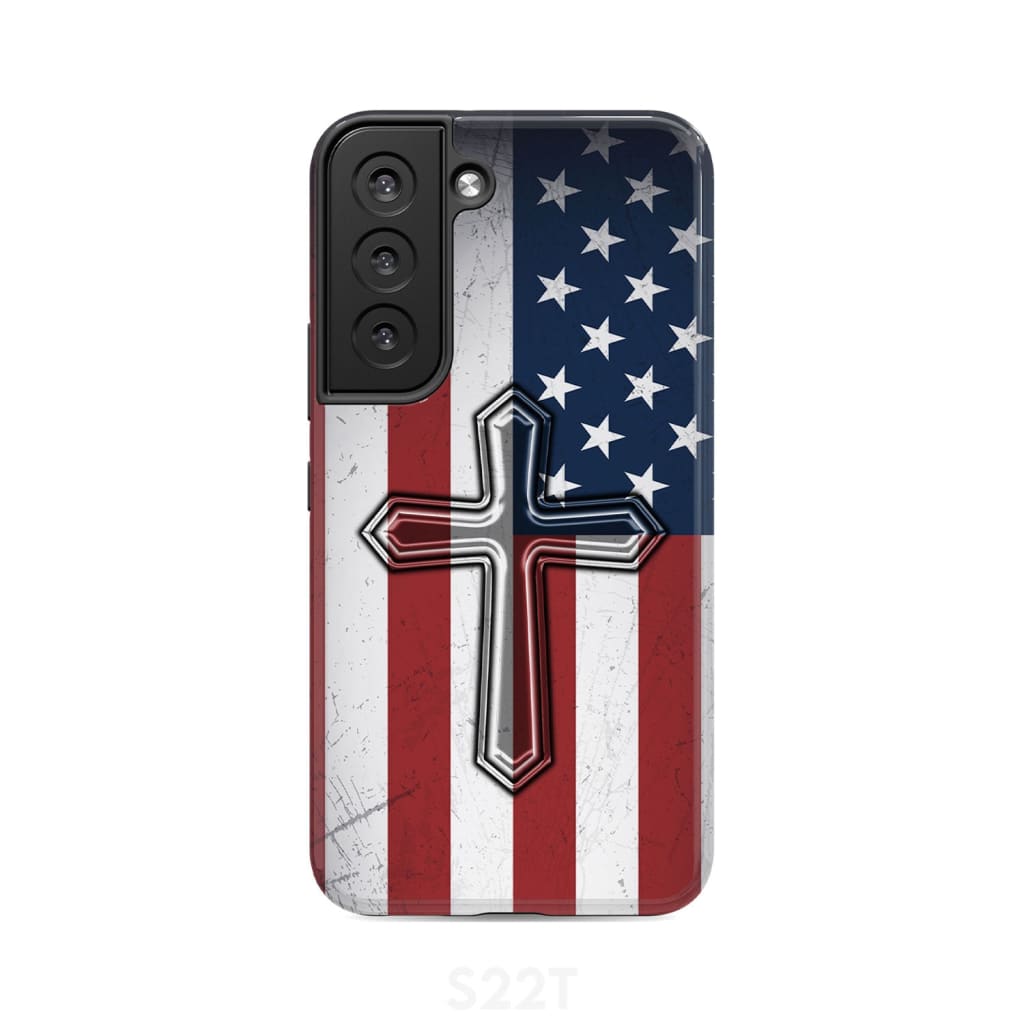 American Flag Cross Phone Case