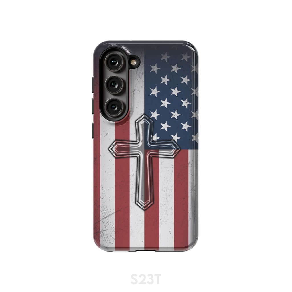 American Flag Cross Phone Case