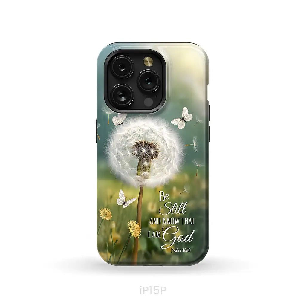 Be Still and Know, Dandelion with Butterflies – Psalm 46:10 Christian Phone Case