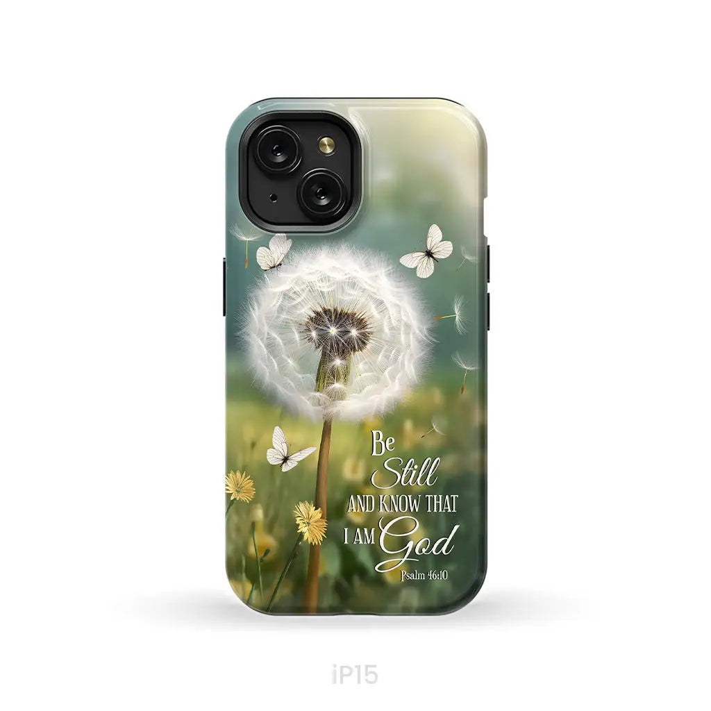 Be Still and Know, Dandelion with Butterflies – Psalm 46:10 Christian Phone Case