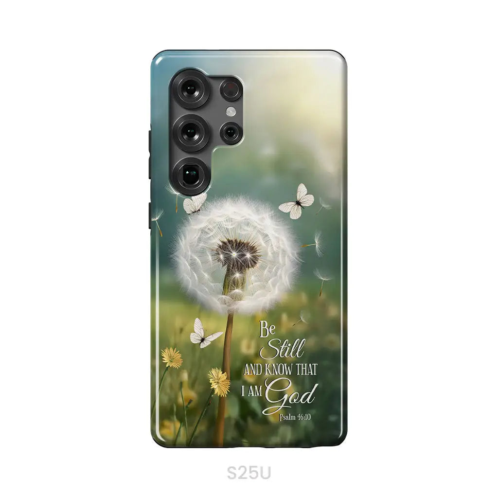 Be Still and Know, Dandelion with Butterflies – Psalm 46:10 Christian Phone Case