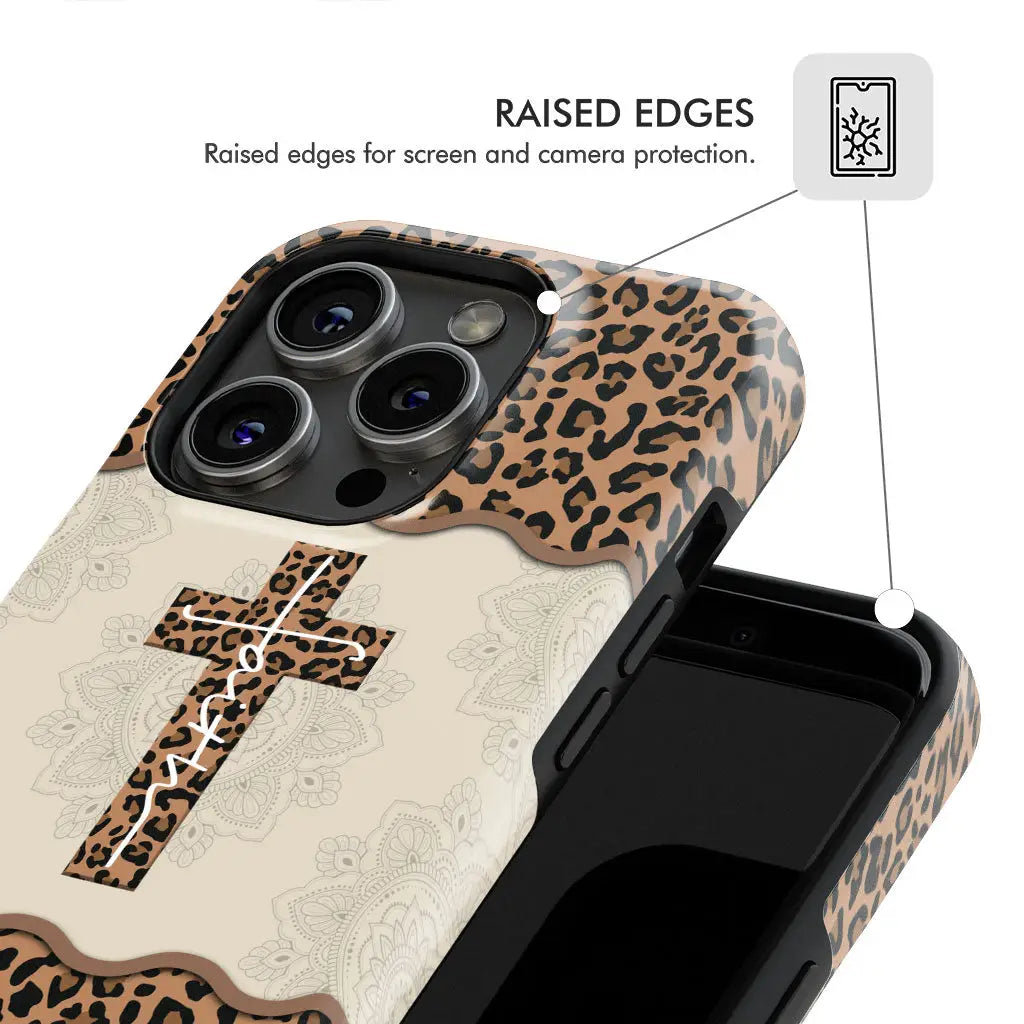 Faith Cross Leopard Christian Phone Case - Faith Phone Cases