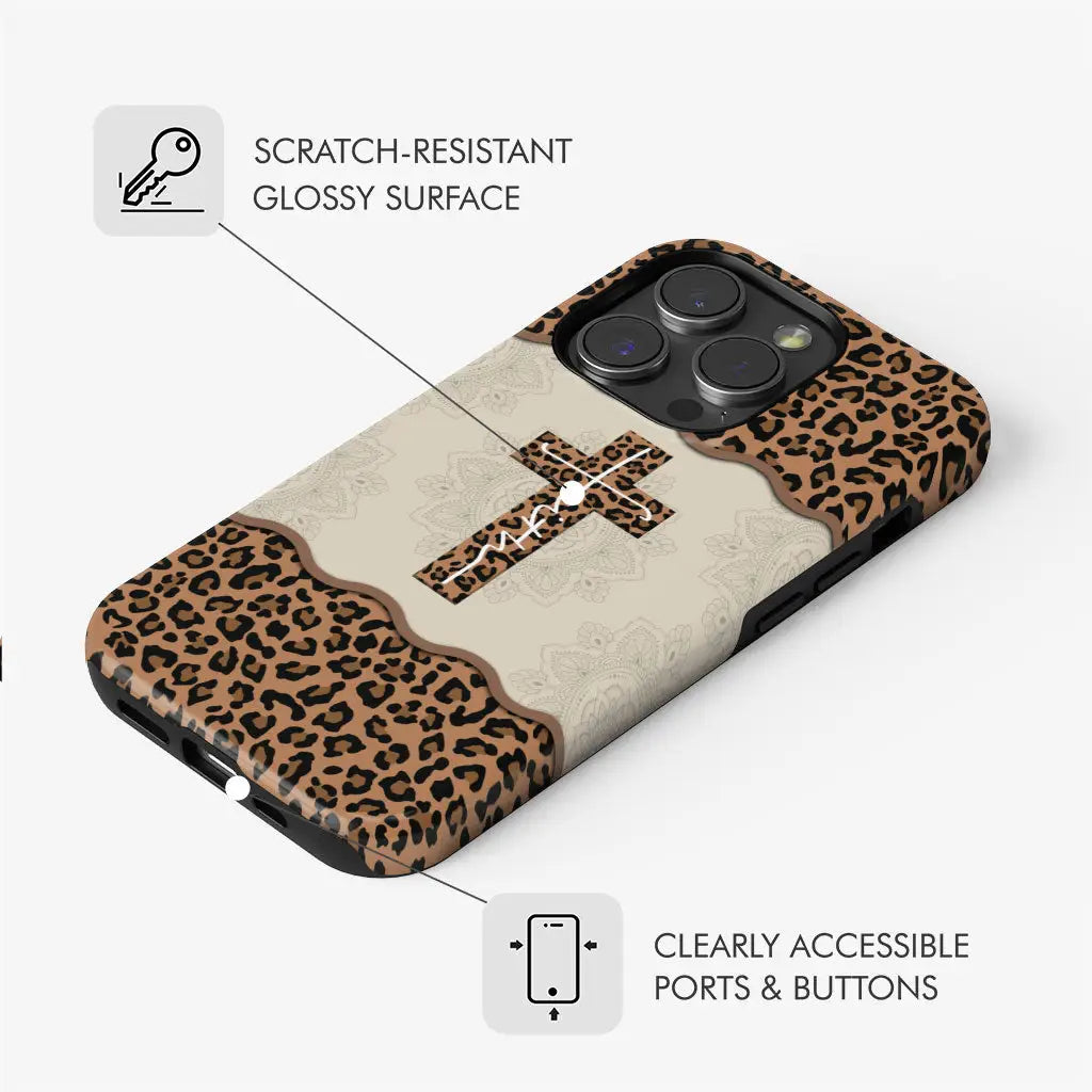 Faith Cross Leopard Christian Phone Case - Faith Phone Cases