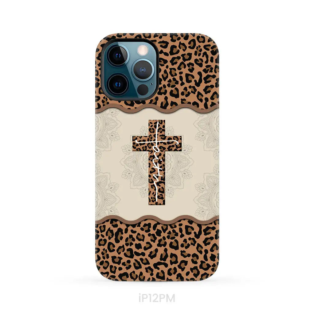 Faith Cross Leopard Christian Phone Case - Faith Phone Cases