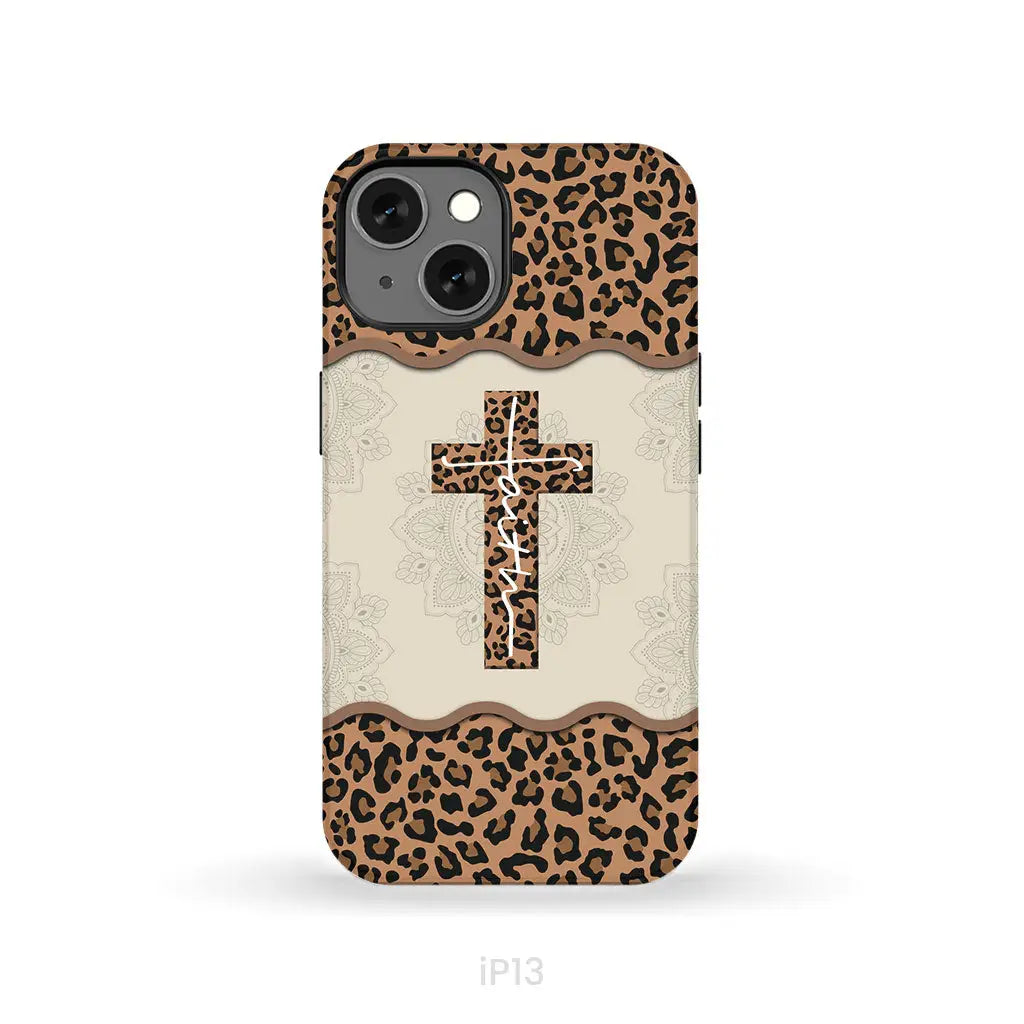 Faith Cross Leopard Christian Phone Case - Faith Phone Cases