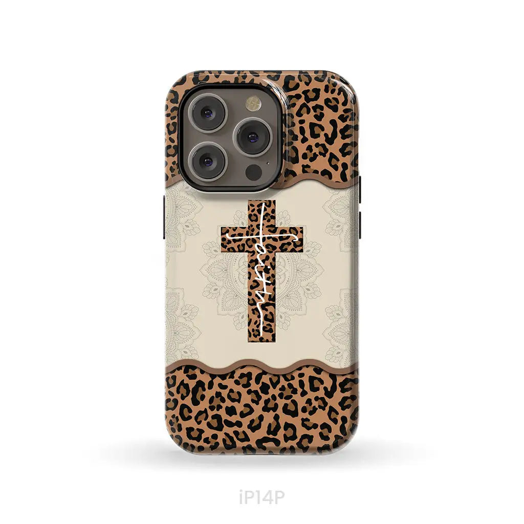 Faith Cross Leopard Christian Phone Case - Faith Phone Cases