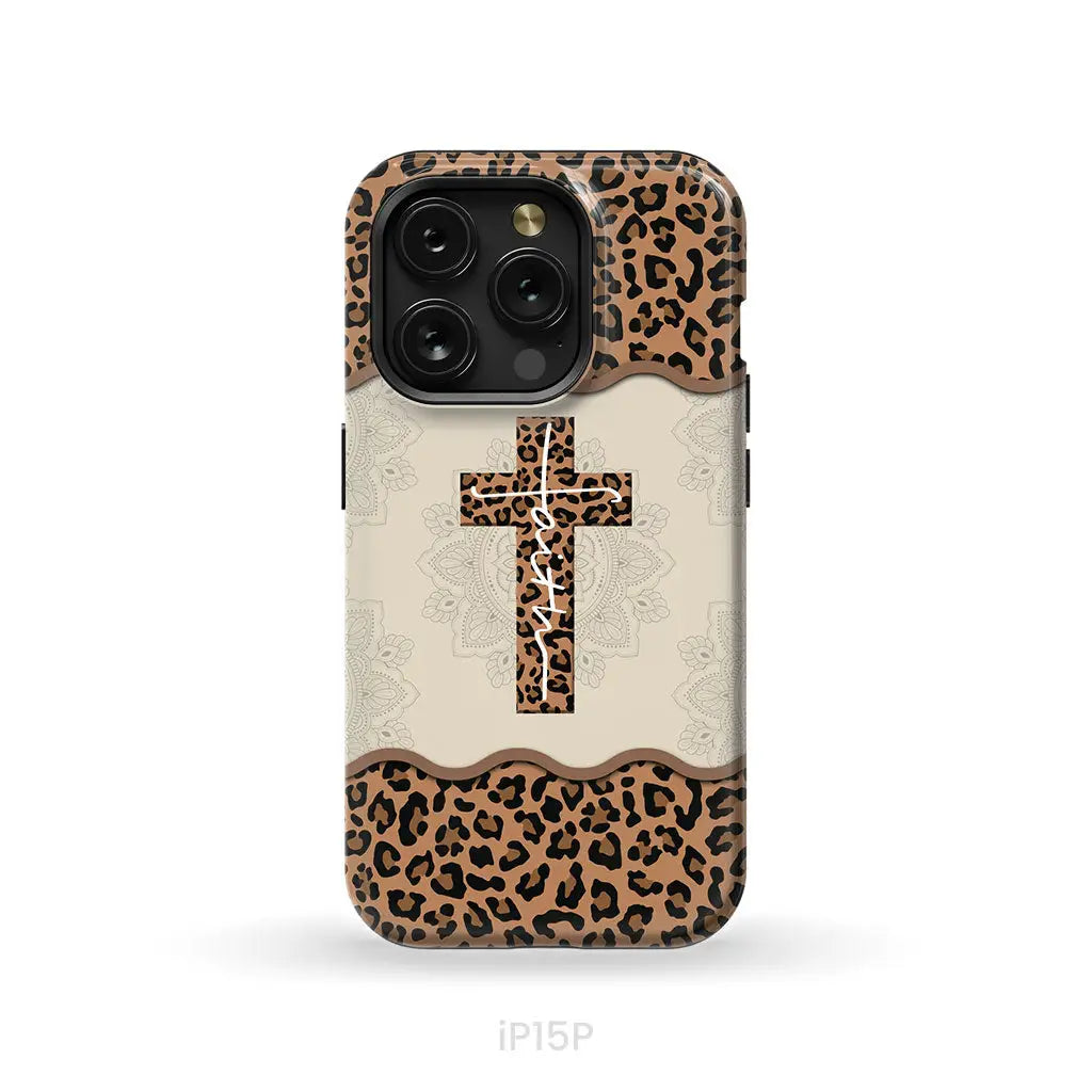 Faith Cross Leopard Christian Phone Case - Faith Phone Cases