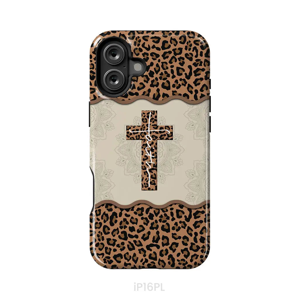Faith Cross Leopard Christian Phone Case - Faith Phone Cases