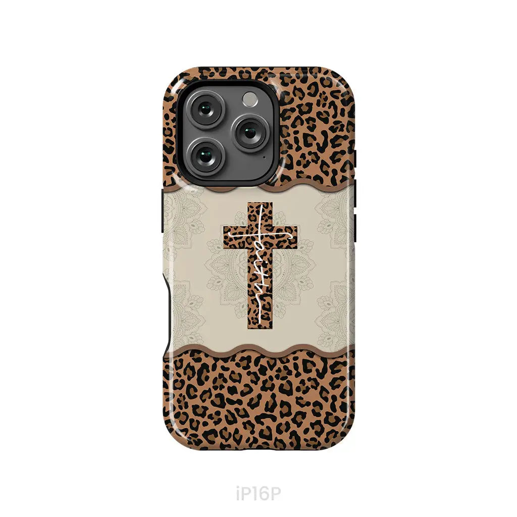Faith Cross Leopard Christian Phone Case - Faith Phone Cases