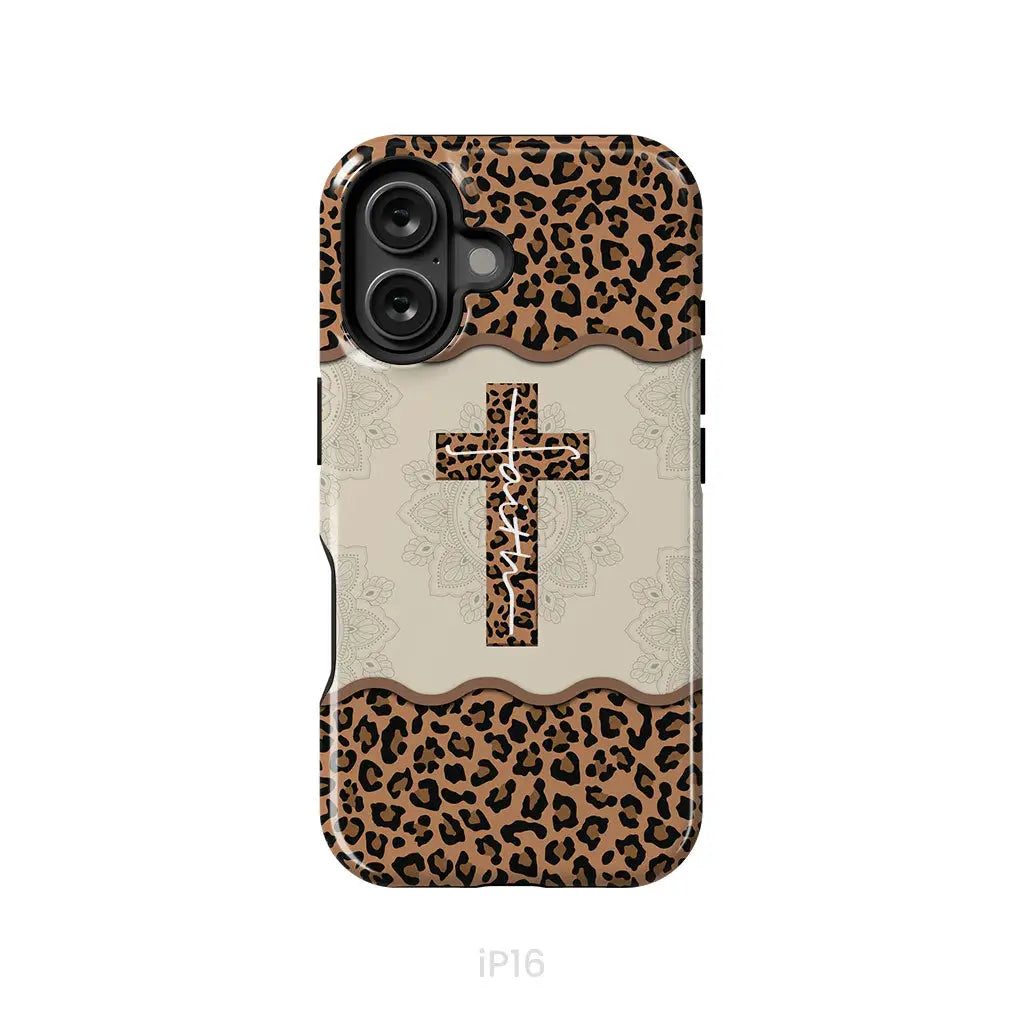 Faith Cross Leopard Christian Phone Case - Faith Phone Cases