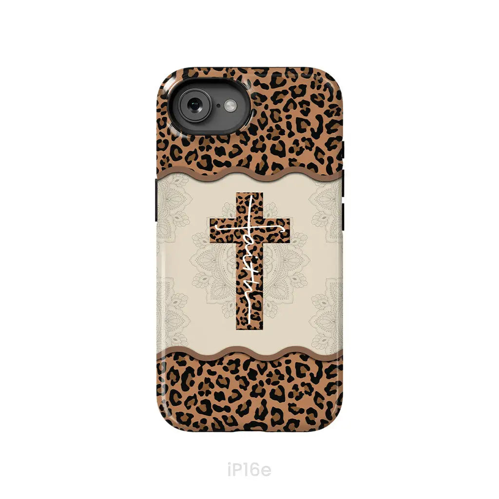 Faith Cross Leopard Christian Phone Case - Faith Phone Cases