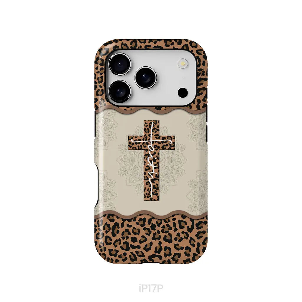 Faith Cross Leopard Christian Phone Case - Faith Phone Cases