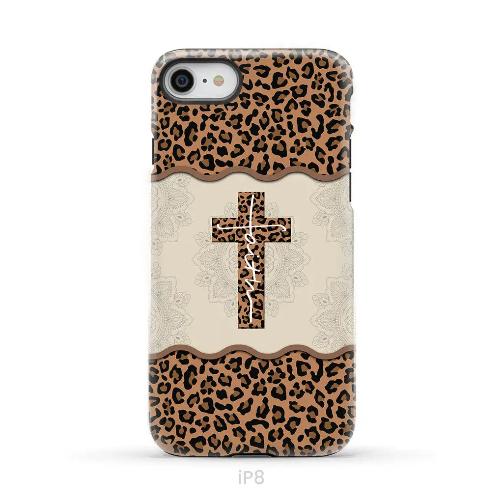 Faith Cross Leopard Christian Phone Case - Faith Phone Cases