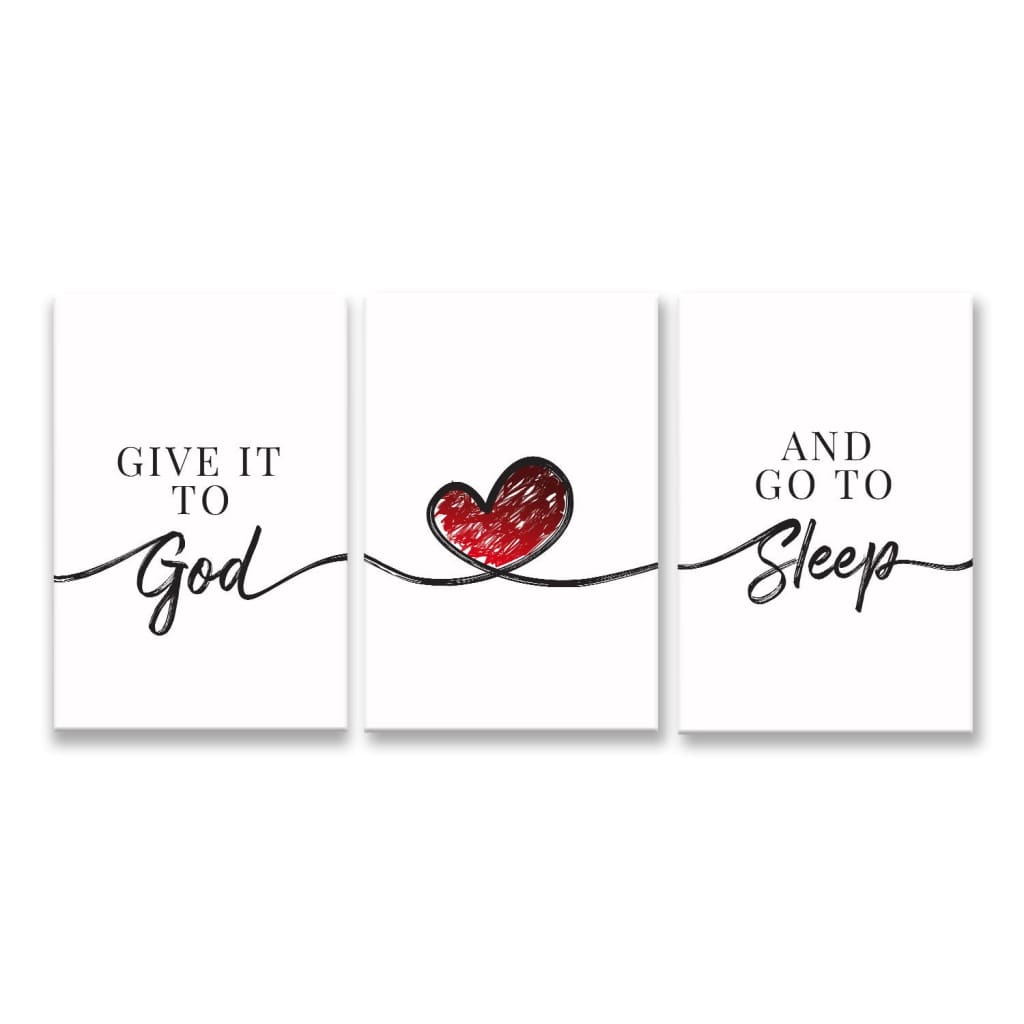Give It To God And Go To Sleep 3 Panel Wall Art Canvas