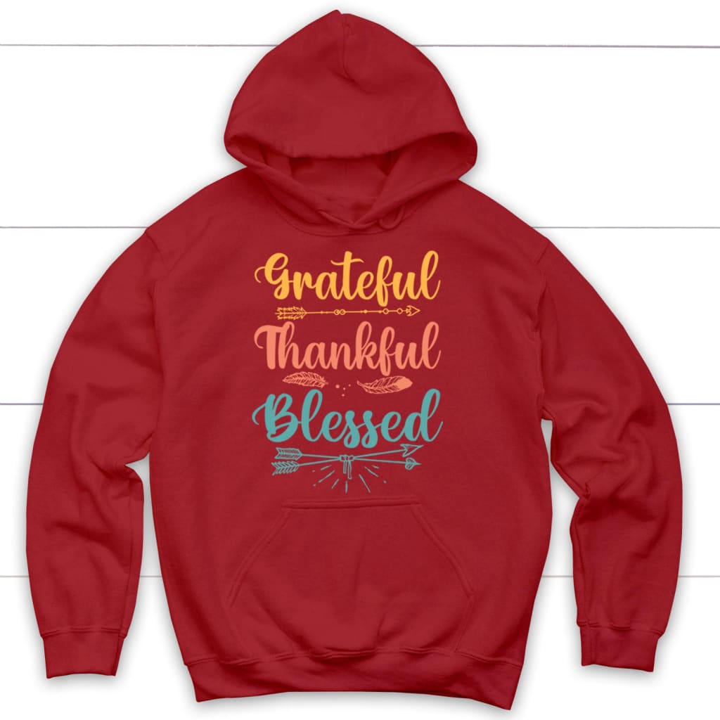 Inspirational 'Grateful Thankful Blessed' Hoodie