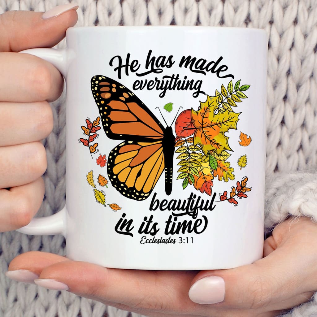He Has Made Everything Beautiful In Its Time, Autumn Leaves Butterfly, Coffee Mug
