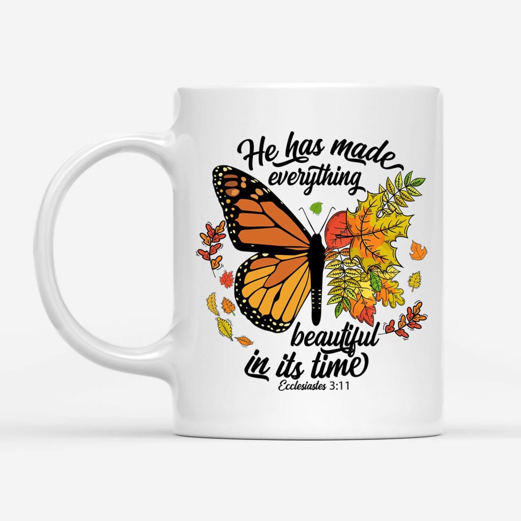 He Has Made Everything Beautiful In Its Time, Autumn Leaves Butterfly, Coffee Mug