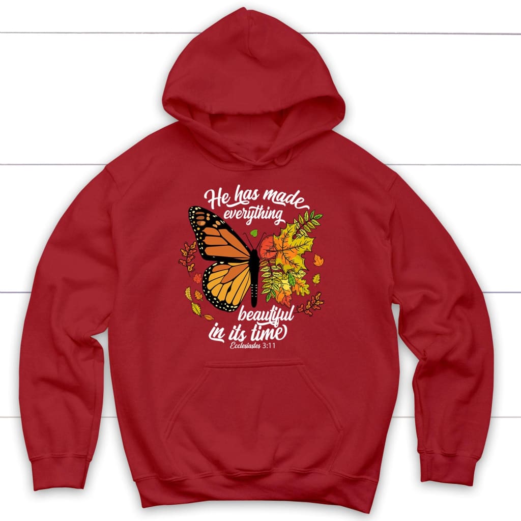 He Has Made Everything Beautiful In Its Time, Autumn Leaves Butterfly, Hoodie