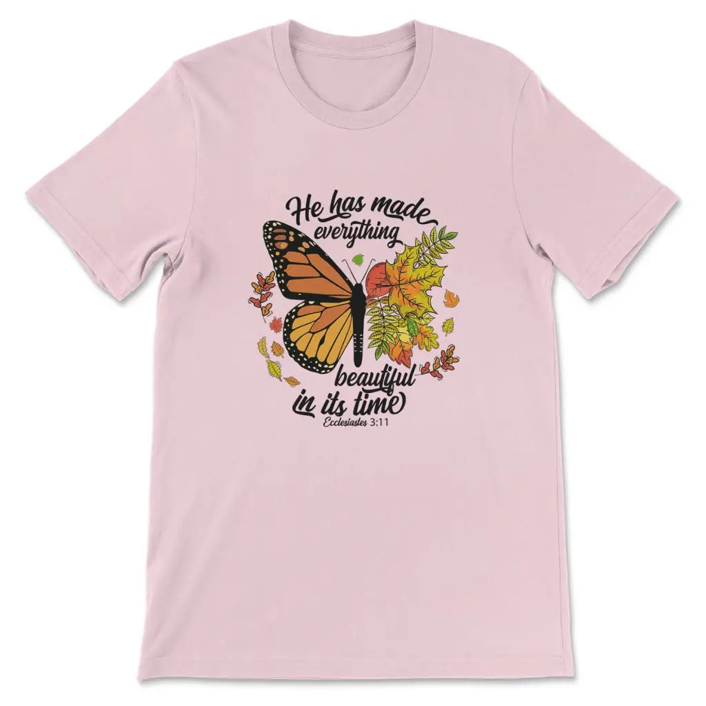 He Has Made Everything Beautiful In Its Time, Autumn Leaves Butterfly, T-shirt