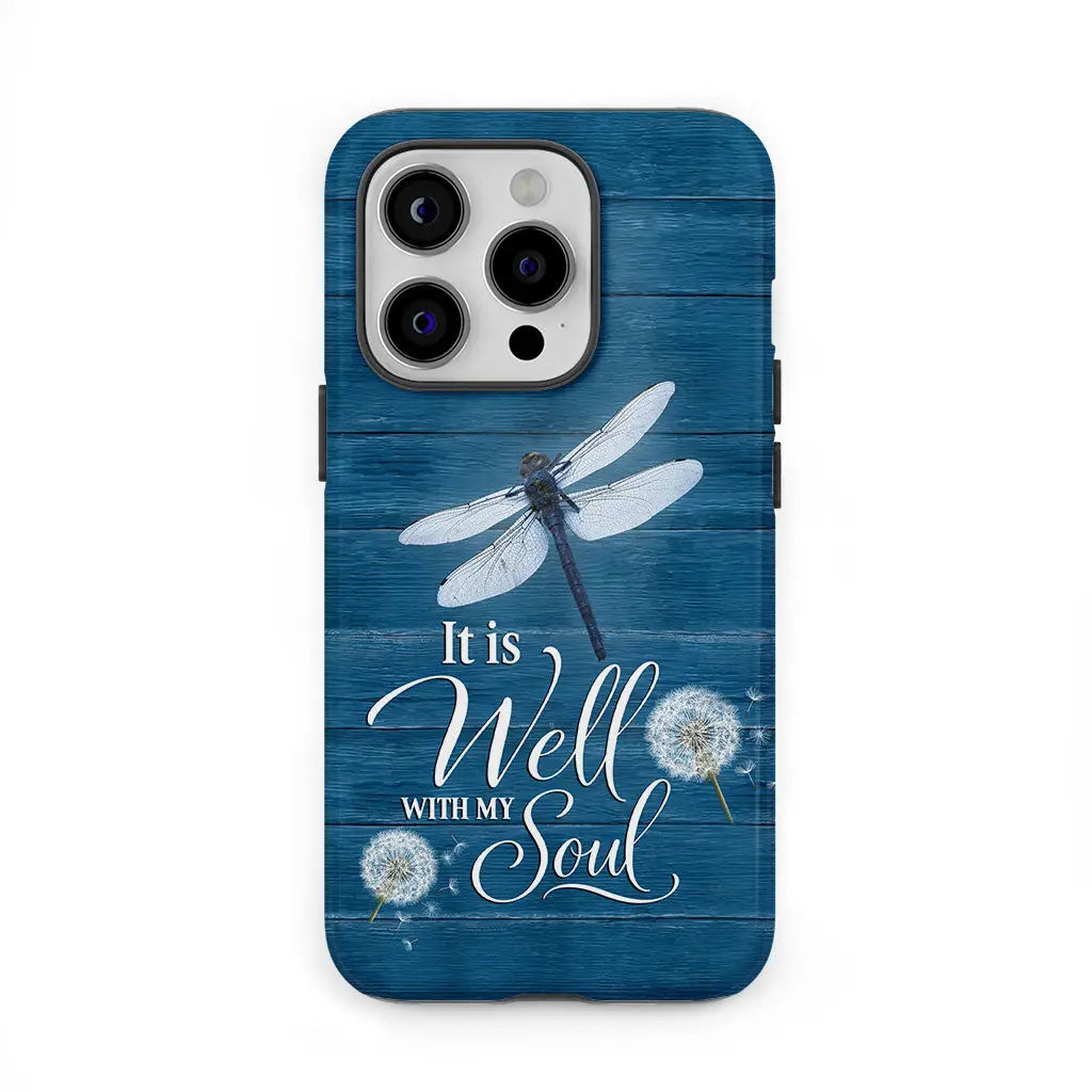 It Is Well With My Soul, Dragonfly, Christian Phone Case