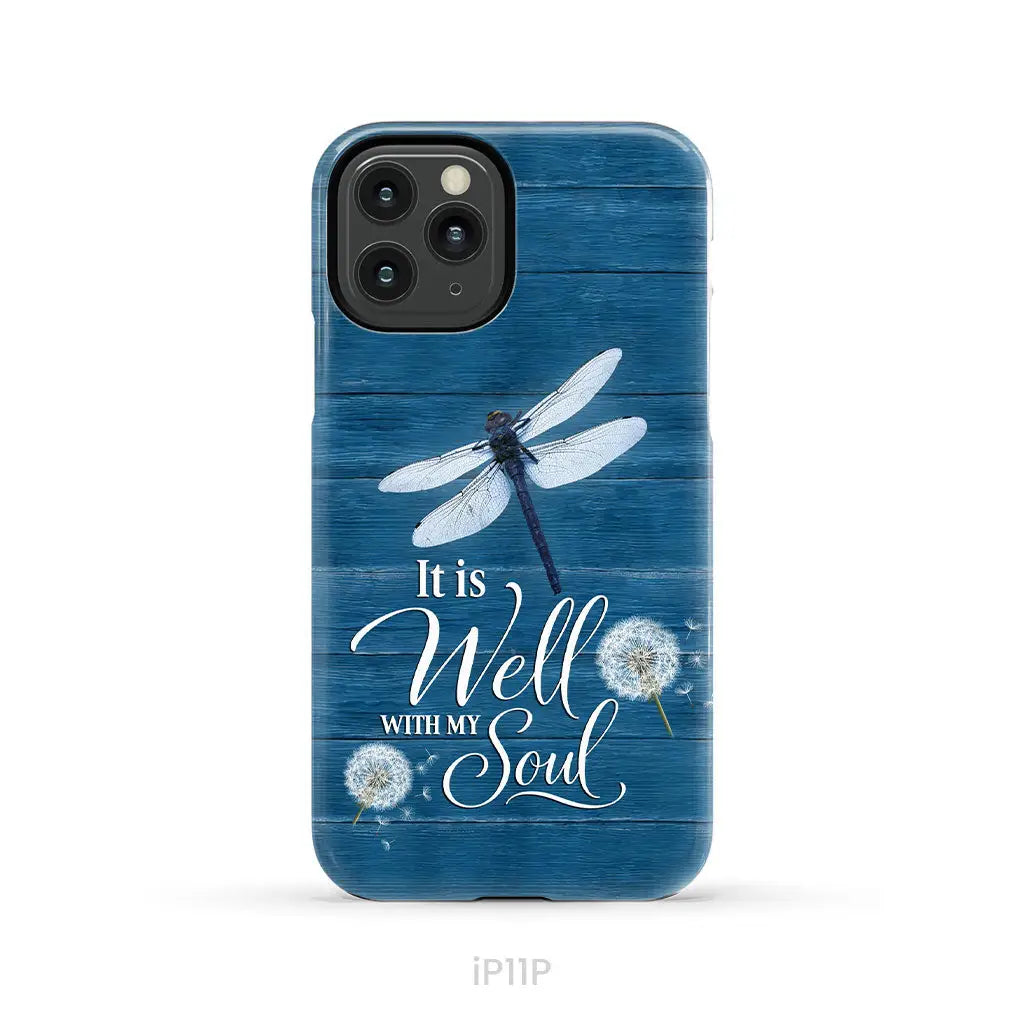 It Is Well With My Soul, Dragonfly, Christian Phone Case