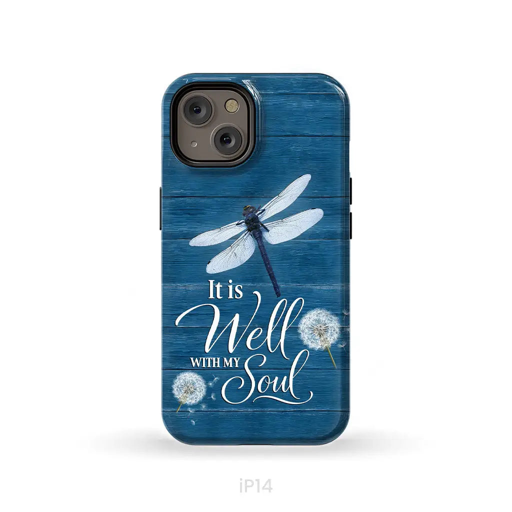 It Is Well With My Soul, Dragonfly, Christian Phone Case